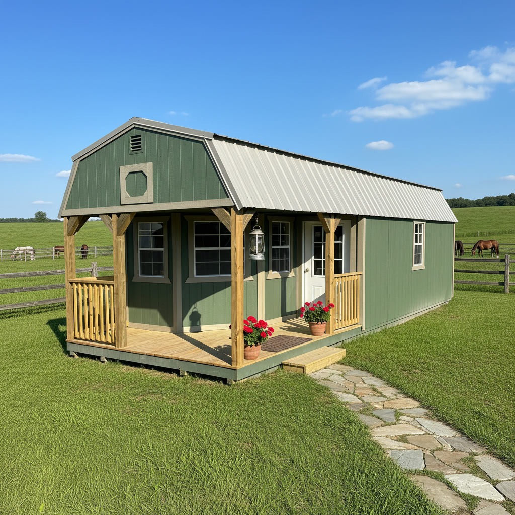 12 x 32 Deluxe Lofted Barn Cabin – 1