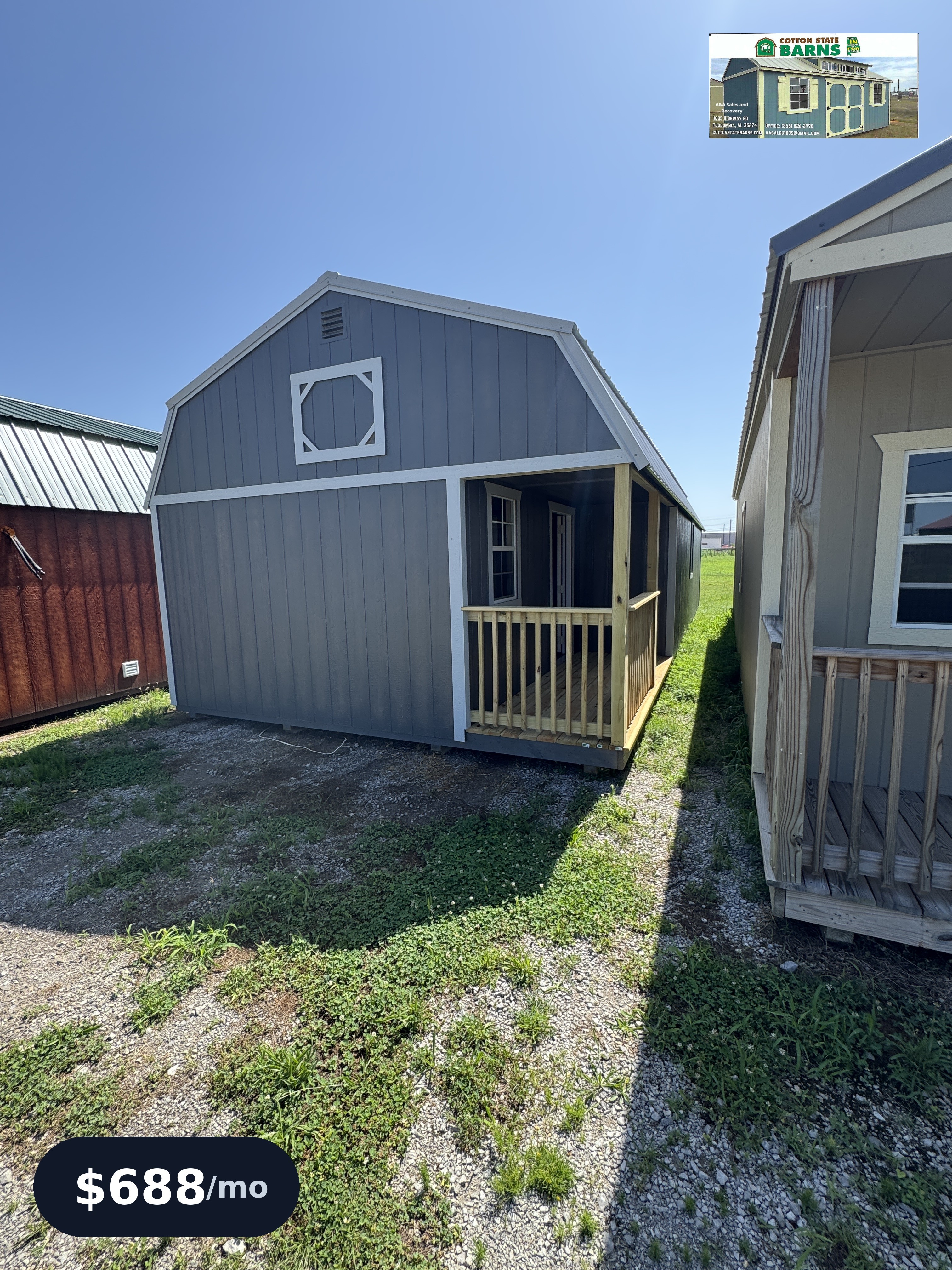 16 x 40 Lofted Barn Cabin – 1