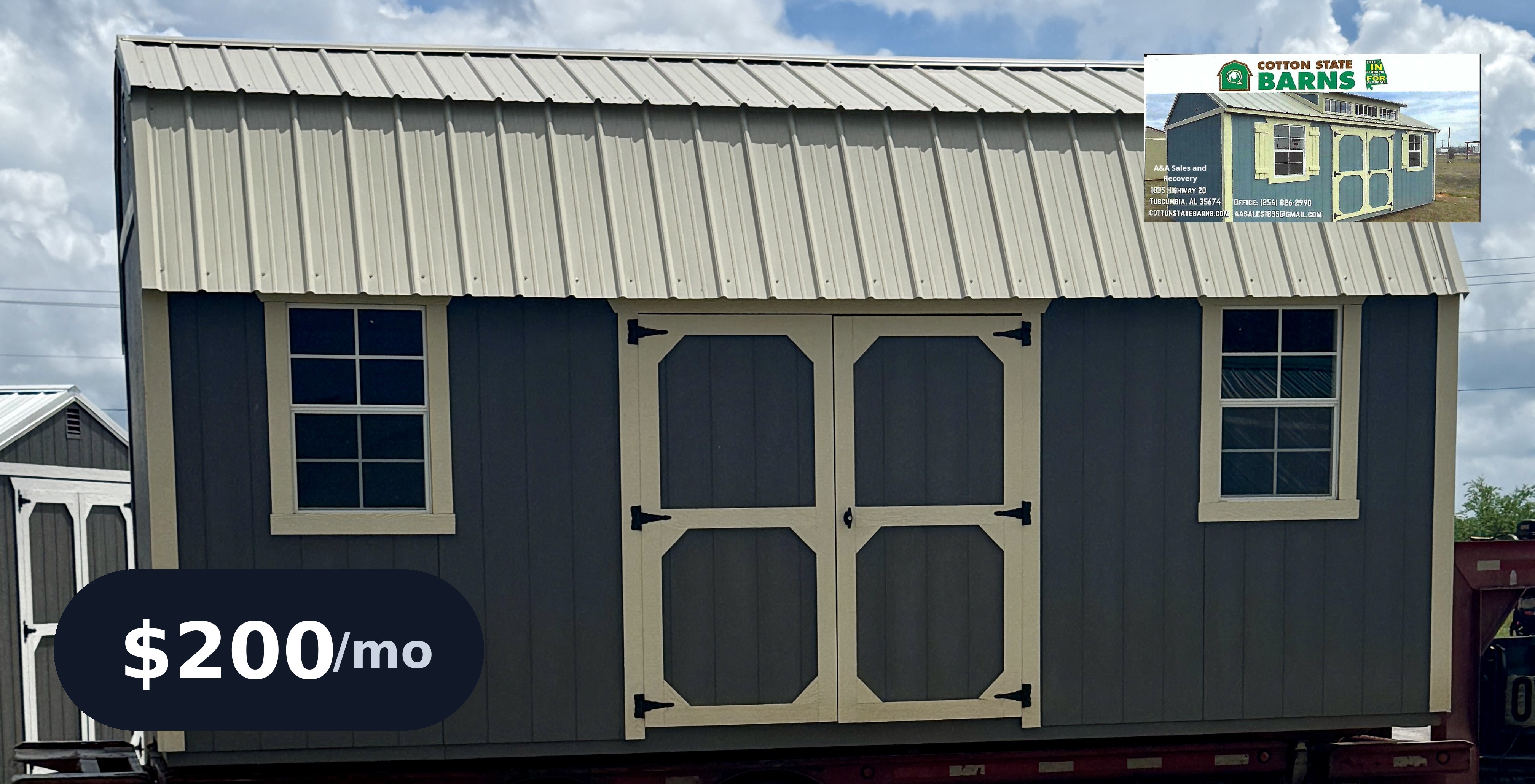 10 x 20 Side Lofted Barn – 1