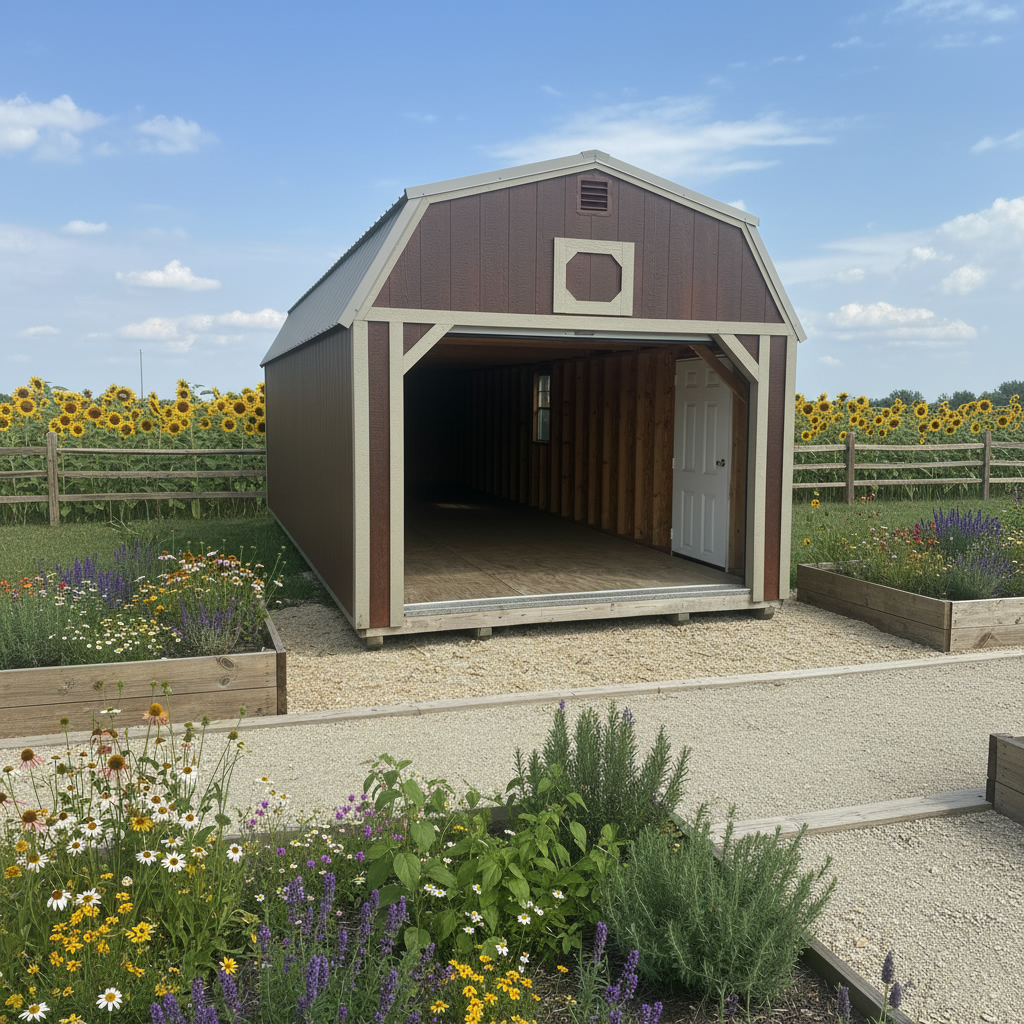 12 x 32 Lofted Garage – 1